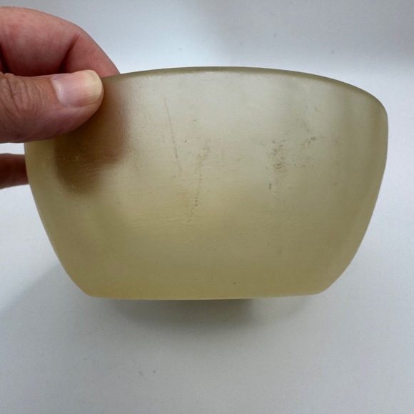 Martha Sturdy acrylic bowl with floating gold leaf in metal stand. Rare - Picture 9 of 11